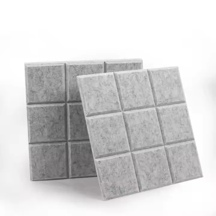 Custom 30*0.9cm Grey Fireproof Absorbent Polyester Soundproof Wall Panel Sound-absorbing Board