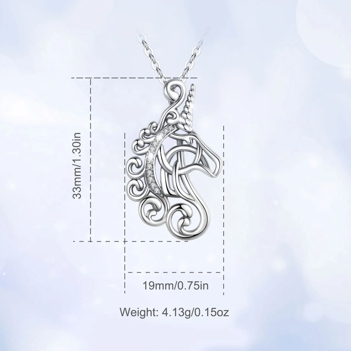 merryshine 925 sterling silver jewelry Horseshoe women unicorn horse shoe pendant necklace