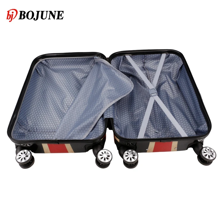 Flag pattern design suit case luggage travel luggage set with double zipper