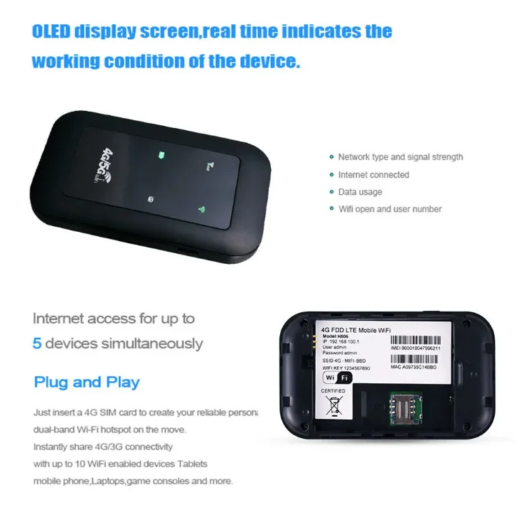 Модем Wi-Fi Карманный 2300 мАч WiFi мобильный 4G LTE