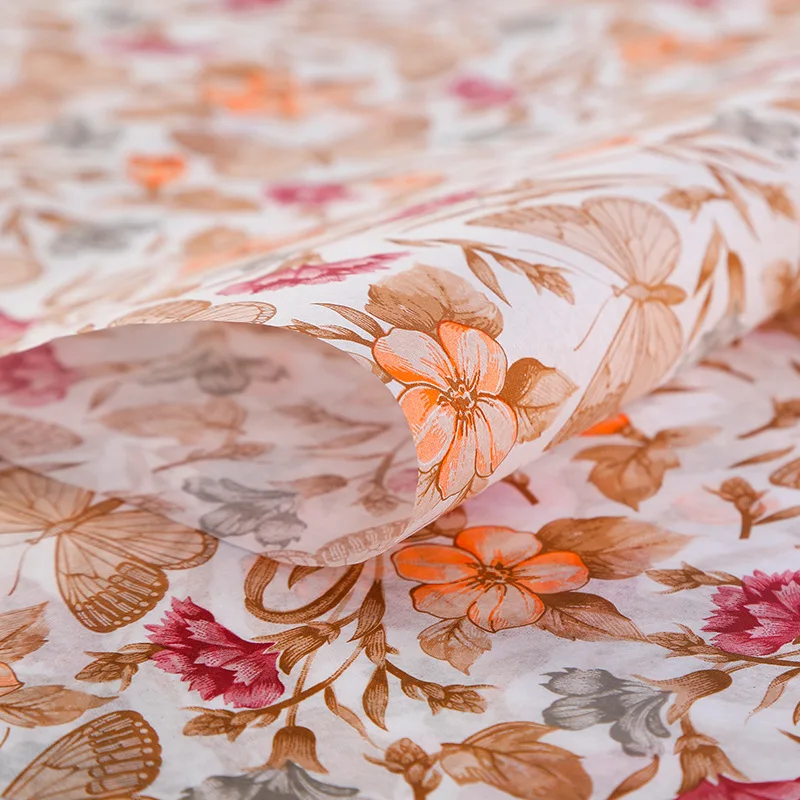 Custom Logo Printing  Colorful Floral Wrapping Paper Packaging Gift Wrap Tissue Paper