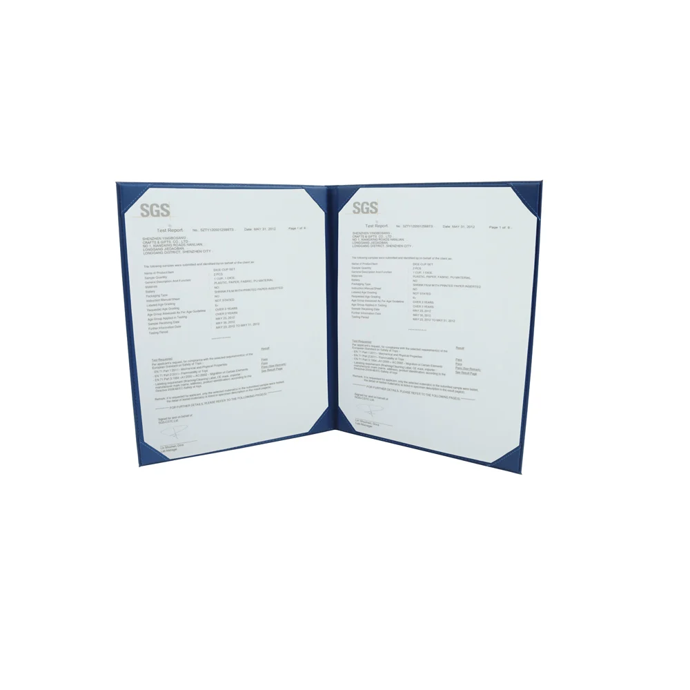 Factory custom PU leather wedding  certificate holder