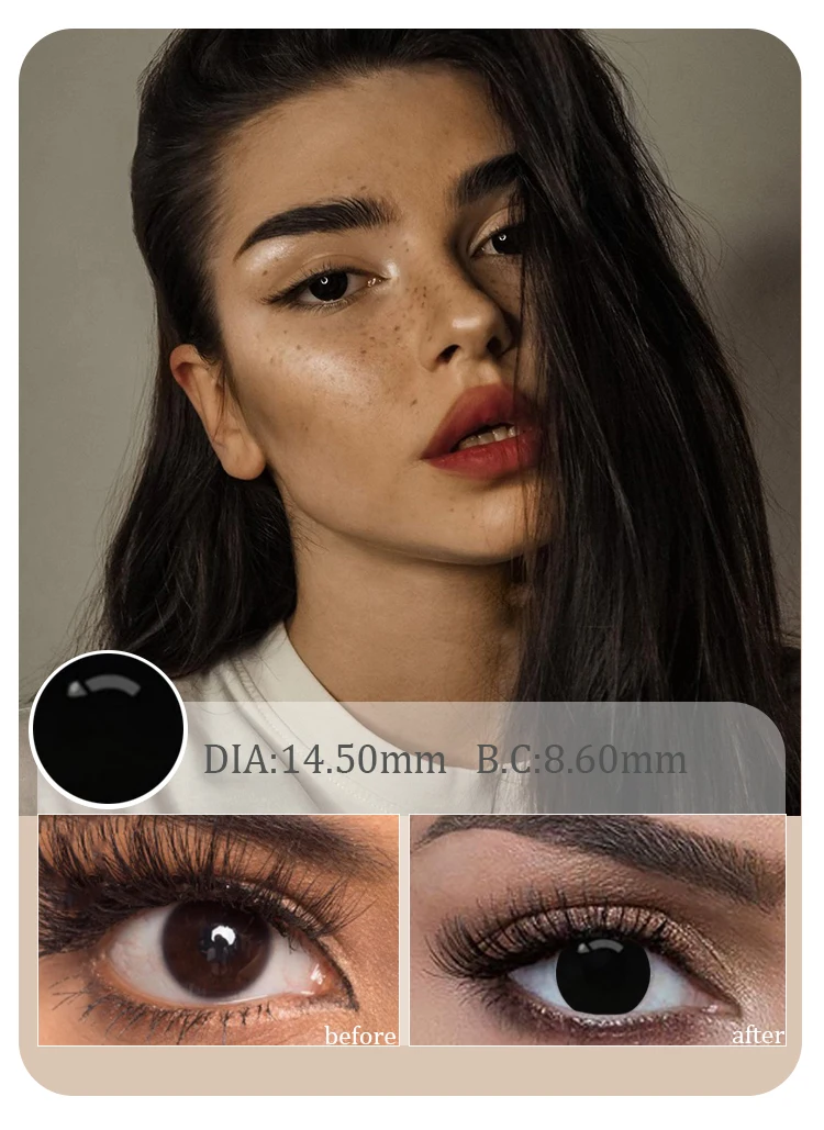 Anime Full Black Cat Eye Sharingan Cute Animal Colored Contact Lenses