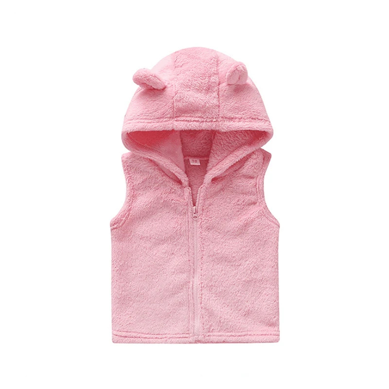 
Wholesale Baby Girl Velour Hooded Waistcoat Baby Waistcoat for Autumn and Winter 