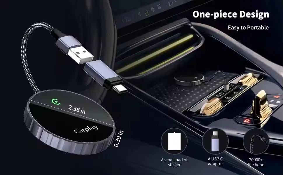 Mini Wireless ABS Car play auto Box vehicle system Supports Android Auto WiFi5 Bluet 5.0 Plug and Play Carplay Adapter