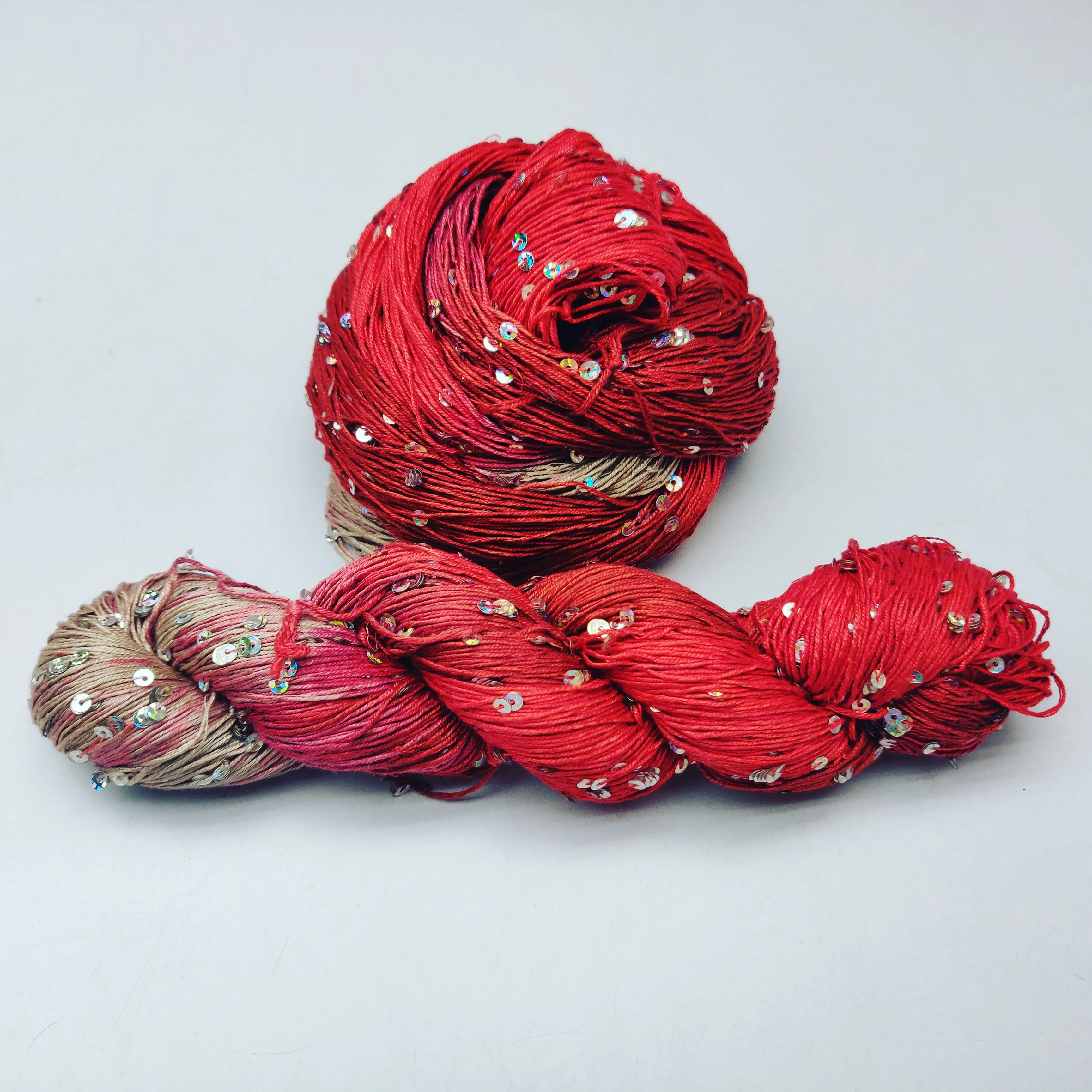 embellished Yarn beaded silk yarn Natural Mulberry Weaving Knitting High Quality Wholesale Ring White Anti Technics Style Hand