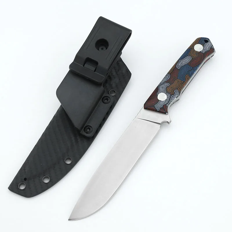 Damascus pattern G10 Handle 9CR18MOV Steel DACIAN FIXED HUNTING KNIVES Outdoor Camping EDC Tactical Survival knife with sheath