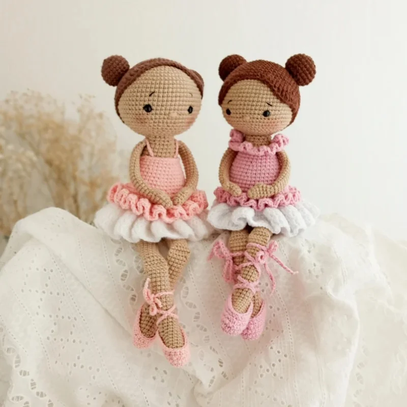 Lovely Crochet Ballet Girl Dolls For Baby Hand Knit Crochet Stuffed Amigurumi Ballet Girl Crochet Ballerina Dolls