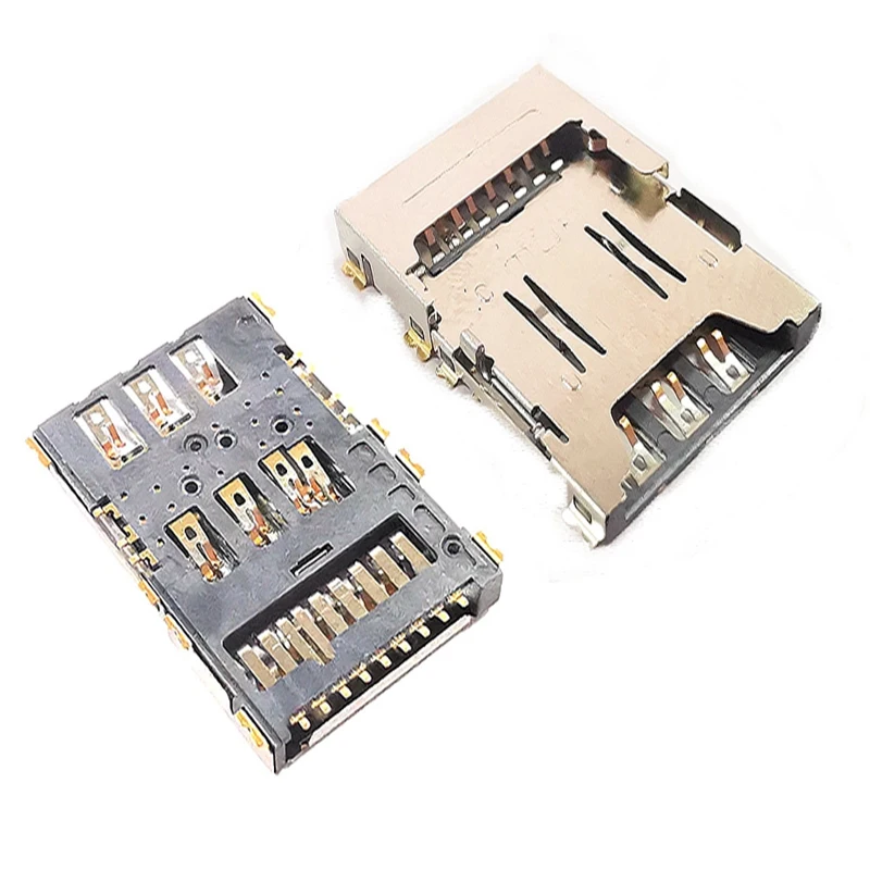 Shenzhen Manufacture MUP  micro SD+Nano SIM connector push pull type TF card socket  2 in 1 connector for card reader