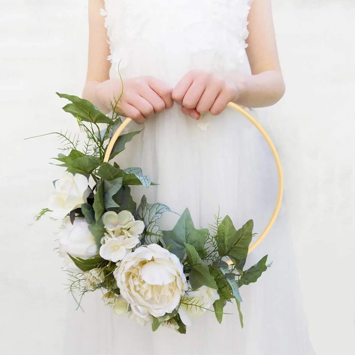 Bamboo Macrame Hoop Set Wooden Large Wreath Rings Craft Hoop for DIY Dream Catcher