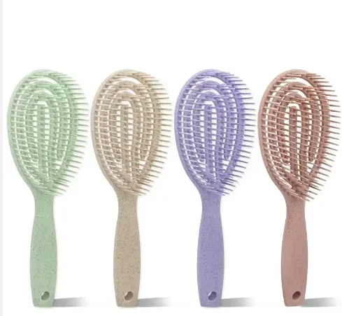 Transparent Silicone Head Massager Multi-functional Air Comb Ladies Home Curling Flat Hair Splint.Scrubber Bath Washing Brush