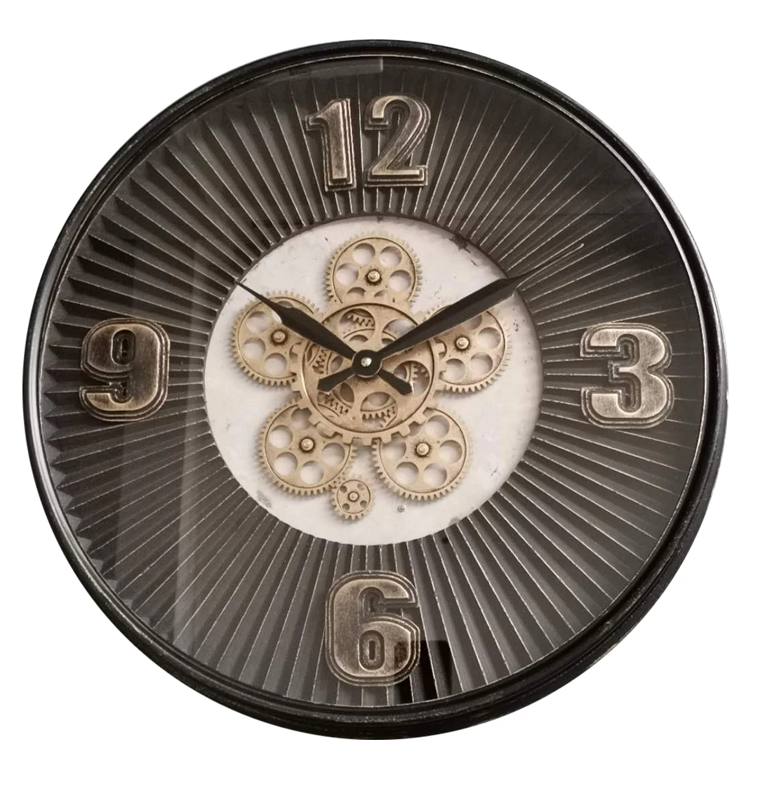 Горячая Распродажа, Прямая поставка с завода, вращающиеся круглые Настенные часы, Роскошные Металлические Часы с гравировкой под золото