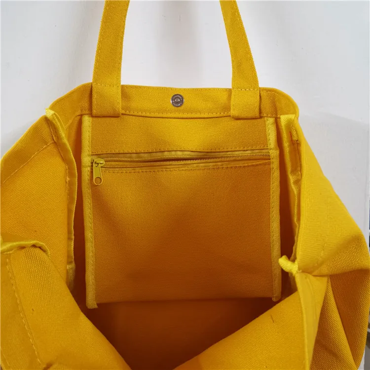 
Custom Solid Color Canvas handbag simple recycle cotton shopping bag with logo niche bag 