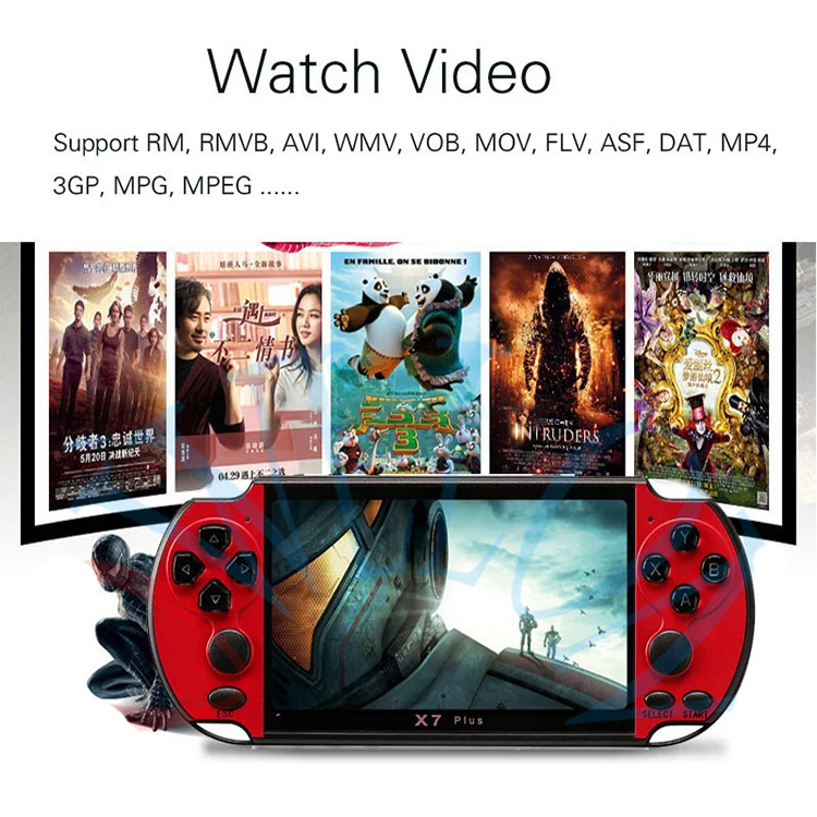 New X7 Plus Full Color Large Screen Built-in 200 Games Retro Handheld Game Console