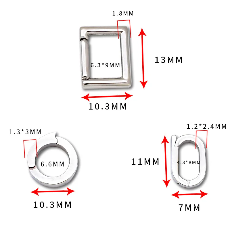 Stainless steel universal clasp round oval square connecting clasp accessories for necklace pendant clasp