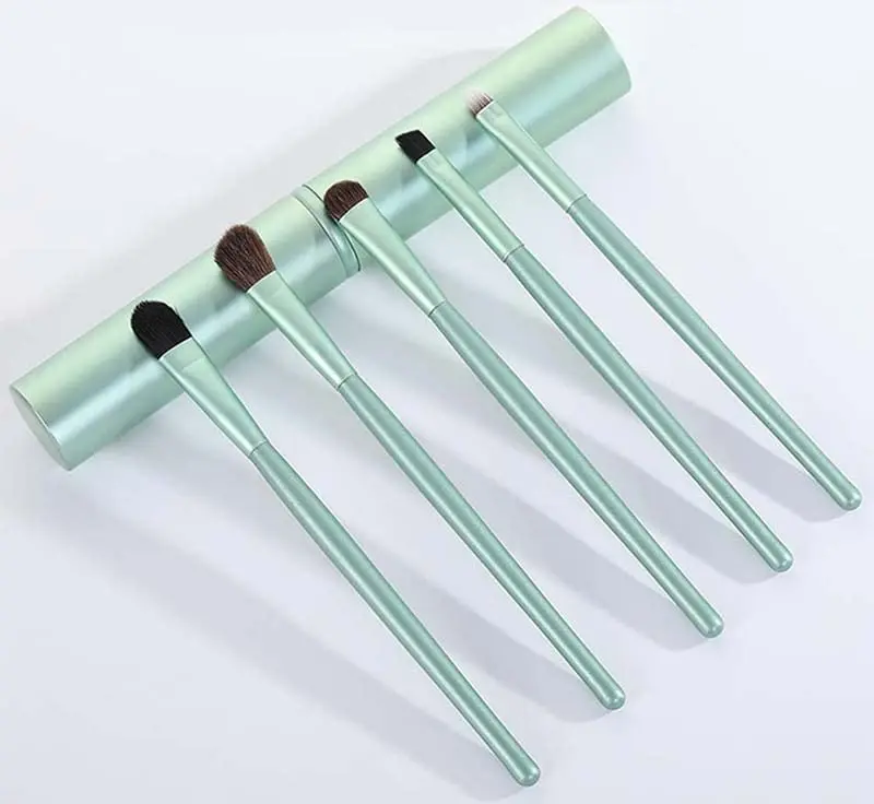 5 Pcs/set Travel Portable Mini Eye Makeup Brush Set Apply Eyeshadow Eyeliner Eyebrow Brush Lip Makeup Brush Set Makeup Tools