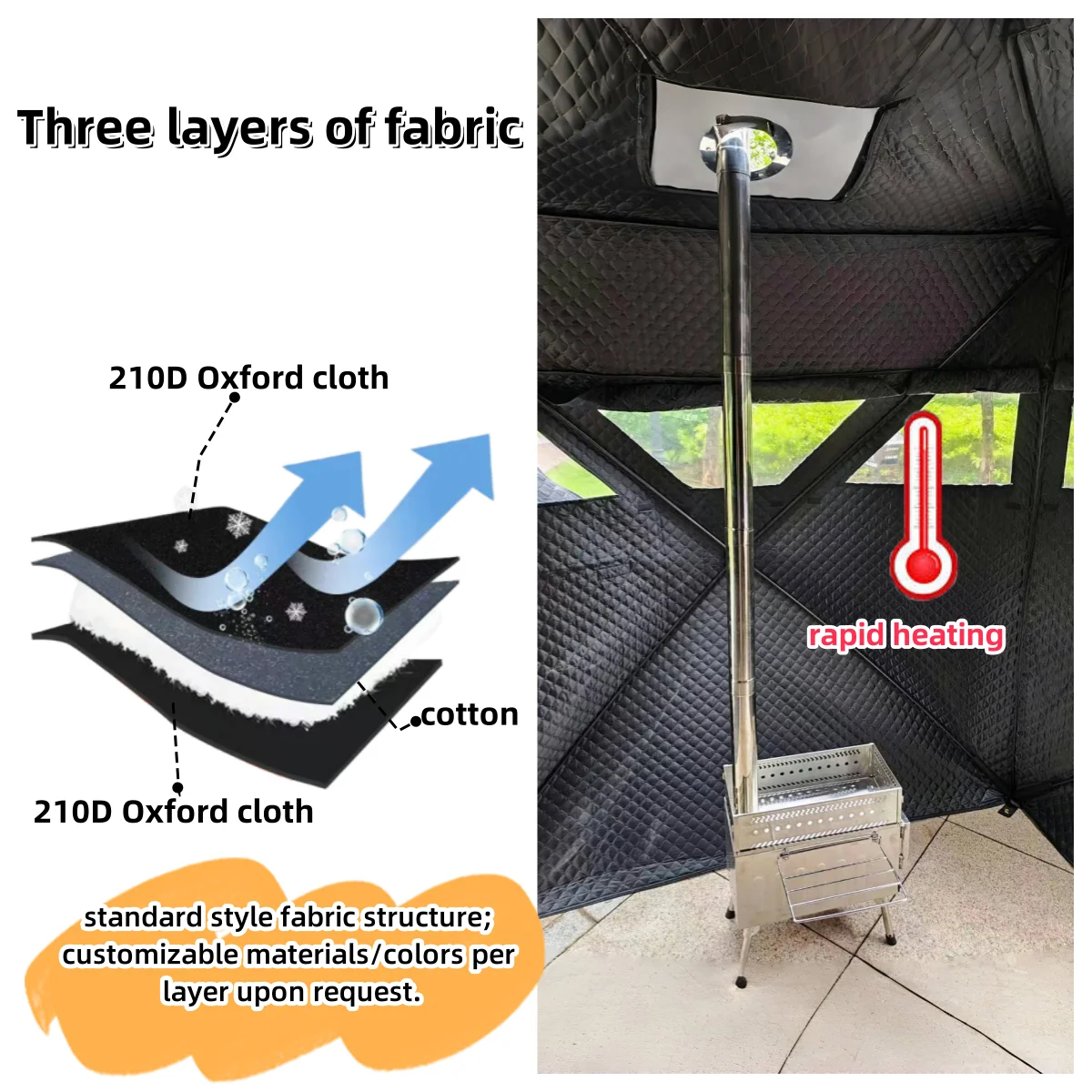 hot sale  Pop Up  sauna tent portable outdoor hiking insulated camping winter ice  fishing tent camping tent