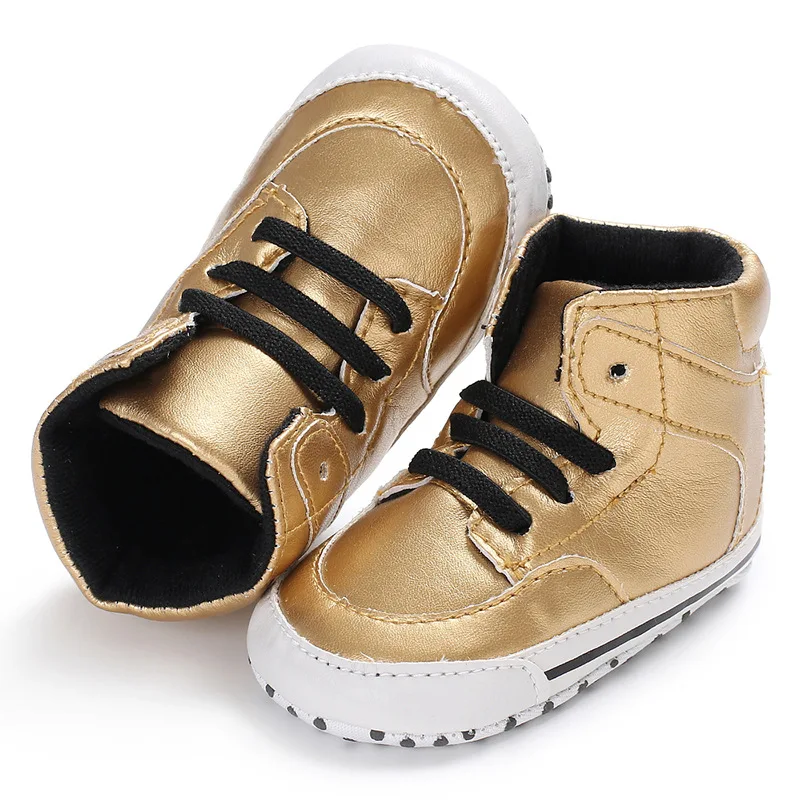 Yiwu Yiyuan Garment gold pu baby boy shoes 6 - 12 months little boys shoes anti slip soft soled indoor wear shoes moccasins