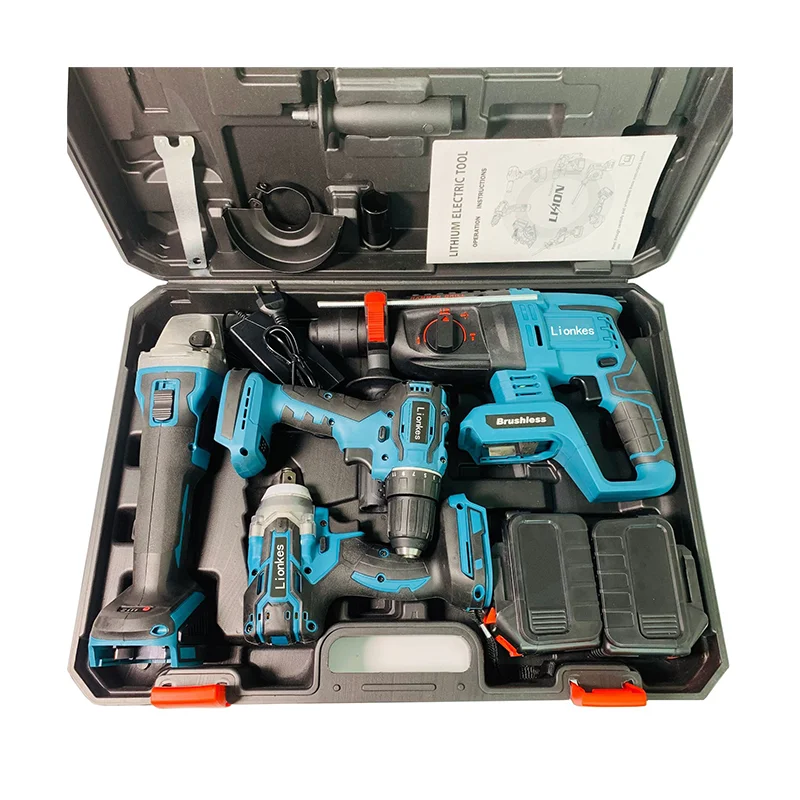 Power Drills Kit 21V Portable Electric Cordless Brushless 18V Cordless Drill Lithium Battery Power Tools Kit