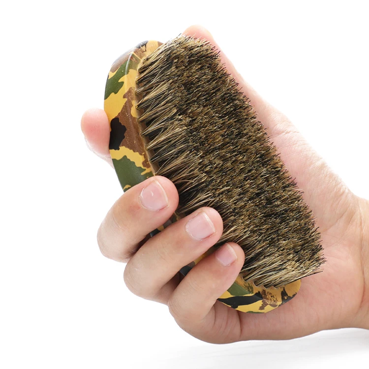 wholesale custom logo wooden 100% boar bristle hard wave crown hair brush curved for mens