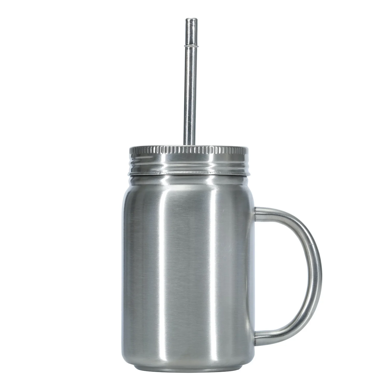 Mason Jar Wide Mouth Food Beverage Storage Container Vacuum Jar with Handle 500ml Stainless Steel Kitchen Storage Bottles & Jars