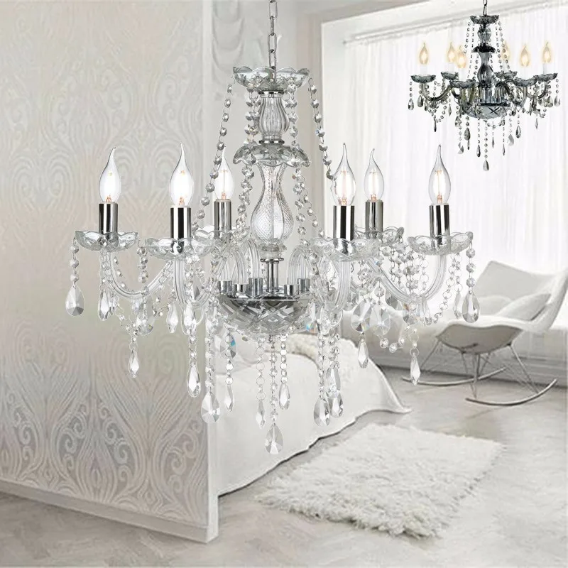 Modern Luxury Crystal Pendant Light European Living Room Bedroom Lamp Candle Lights For Home Crystal Chandeliers Lighting