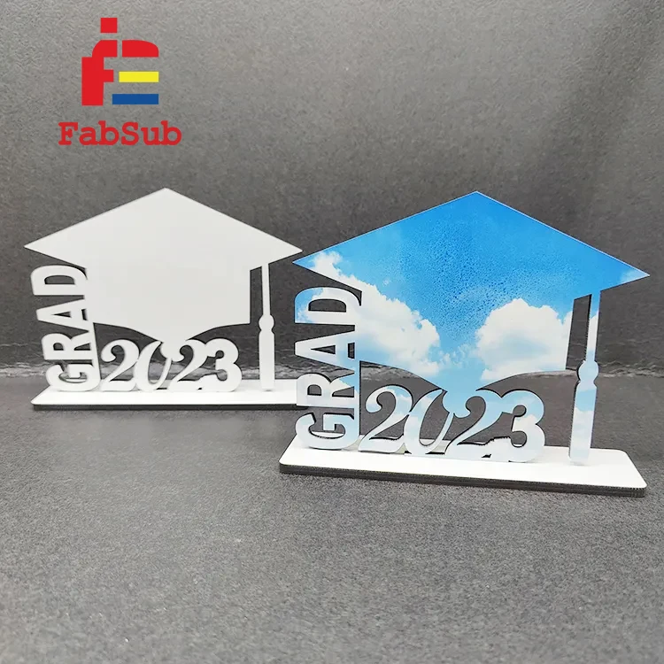 2023 Wooden Graduation Gifts MDF Blanks Personalized White Frame sublimation GRAD Photo frames