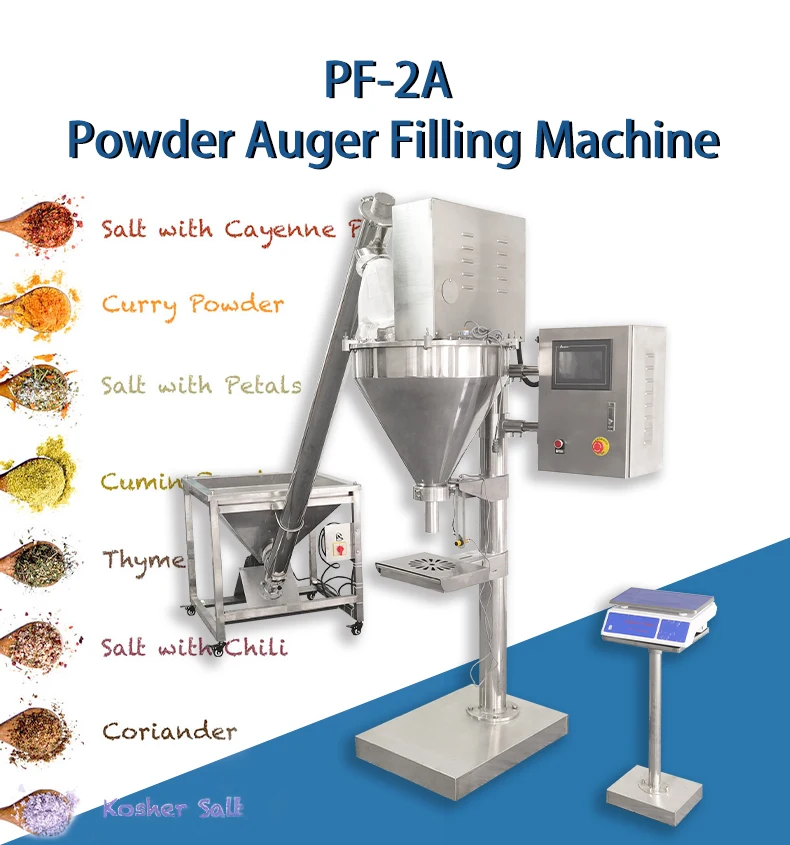 PF-2A Semi Automatic Coffee Powder Filling Packing Machine Auger Filler Pouch Filling Machine Spice Flour Milk Detergent Powder