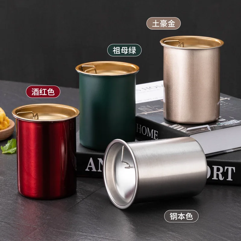 Baming Stainless Steel Thickened Windproof Ashtray Internet Cafe KTV Internet Cafe Bar Hotel Courtyard Ashtray