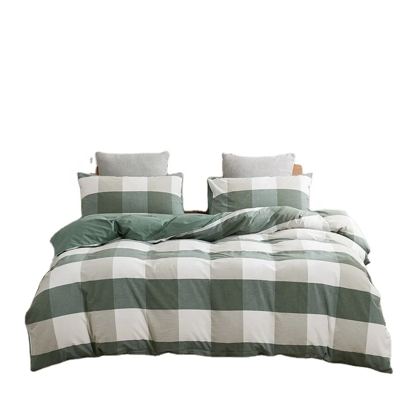 
New model customized skin-friendly breathable 100% cotton&line bedding set 4pcs duvet cover sheet set 