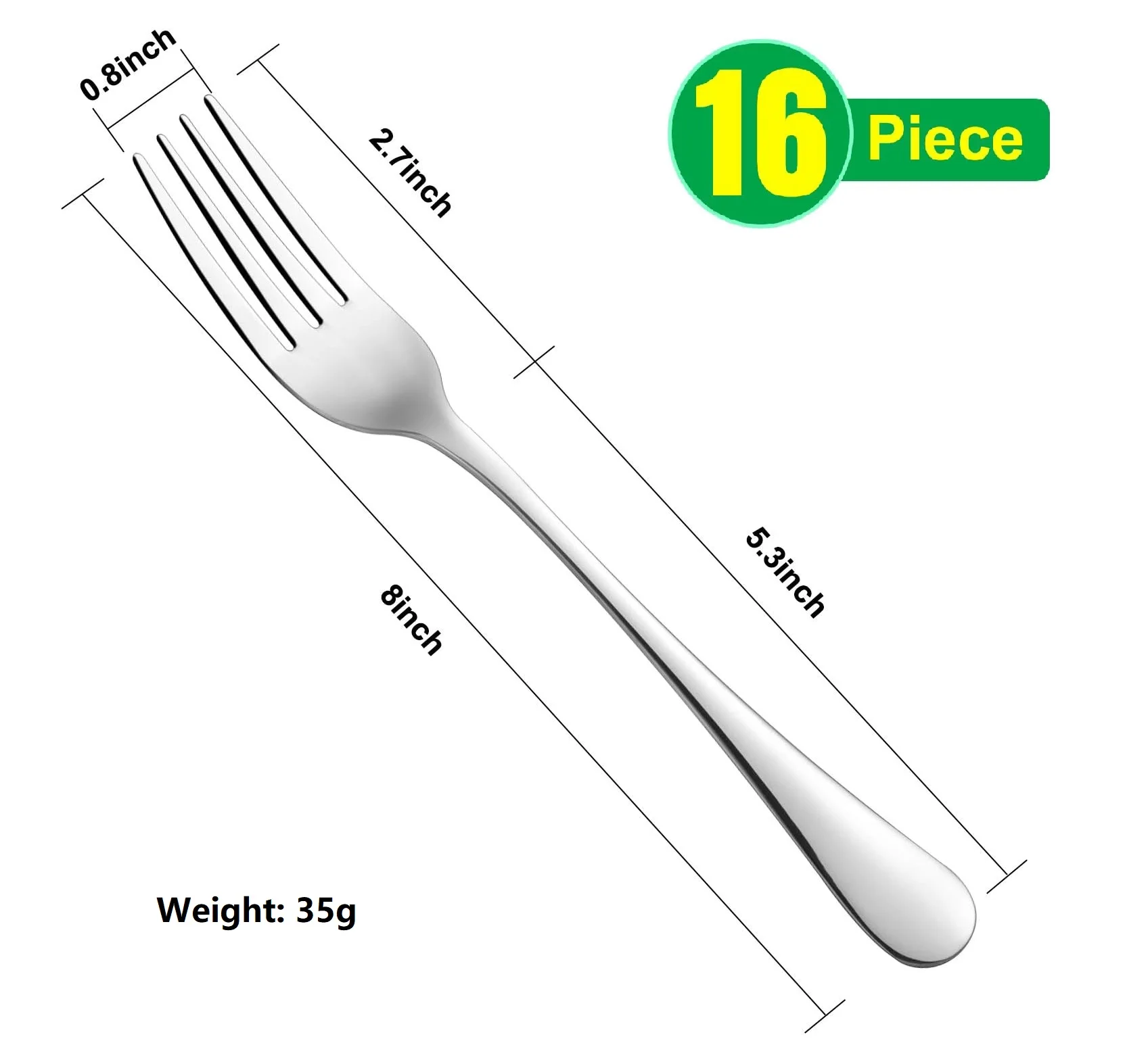 Mcallen 16 Piece Dinner Table Fork 8 Inches Stainless Steel Silverware Forks Set Of 16