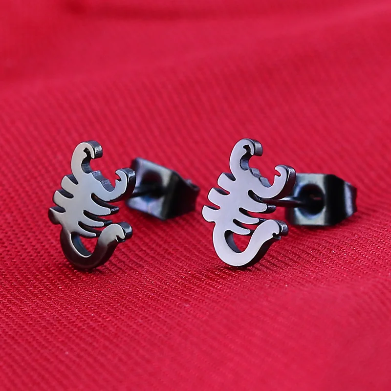 Europe America Fashion Jewelry Gold Silver Stainless Steel Scorpion Shape Women Men Earrings