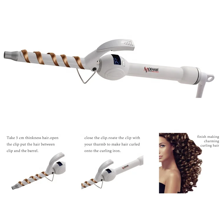 Professional Private Label Ceramic Coating LCD Display Electric Small Hair Curler Curling Iron Curling Wand Hair Curler