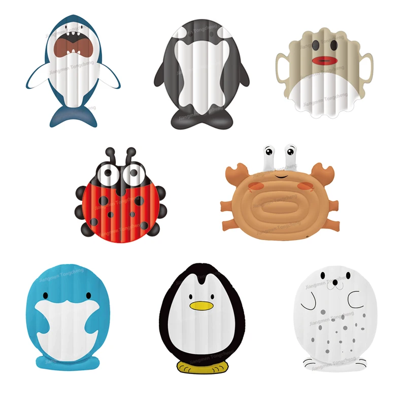 New design creative animal cartoon PVC floating mat swimming floats kids adults inflatable pool float