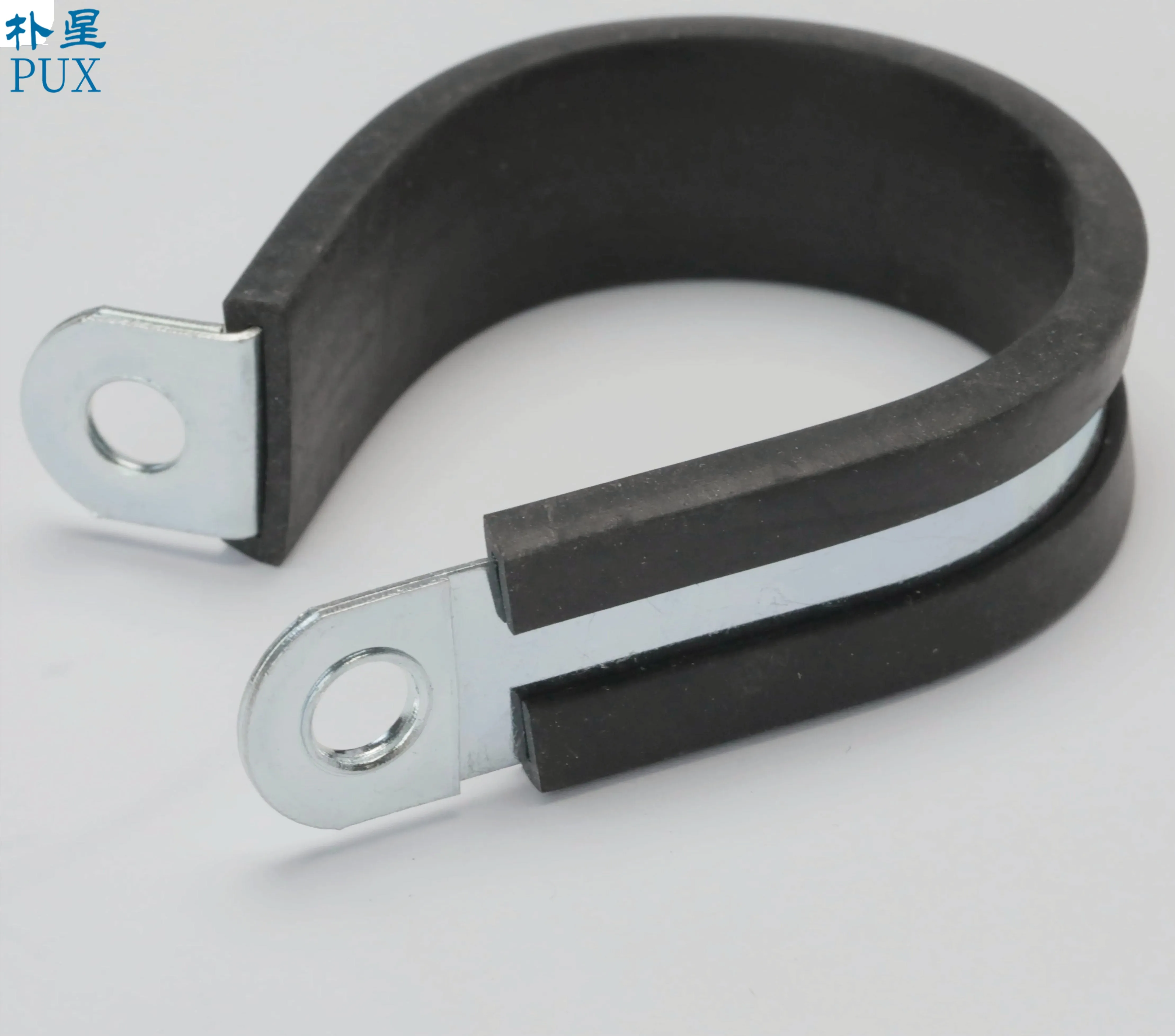 304 Stainless Steel /Galvanized   Rubber Hose Clamp Black Rubber Lined Retaining Hose R Clips Clamp Hose and Cable Clamp