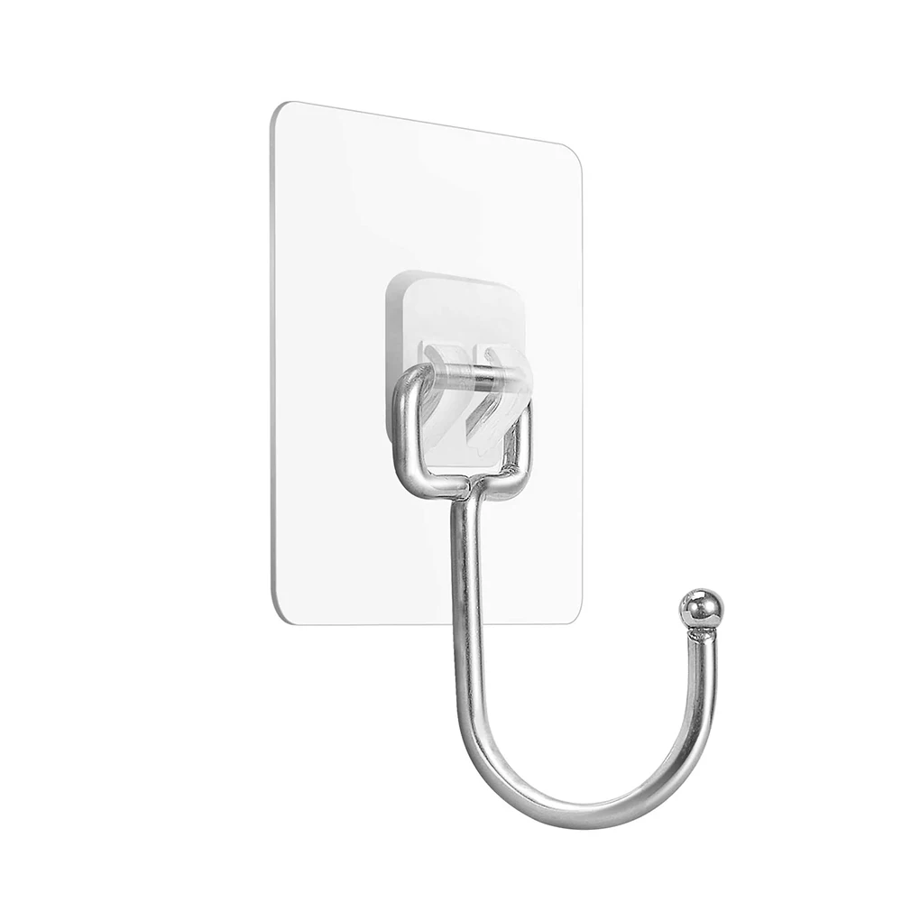 Large Adhesive Hook 22Ib(Max) Waterproof and Rustproof Wall Hooks for Hanging Heavy Duty Stainless Steel Hooks