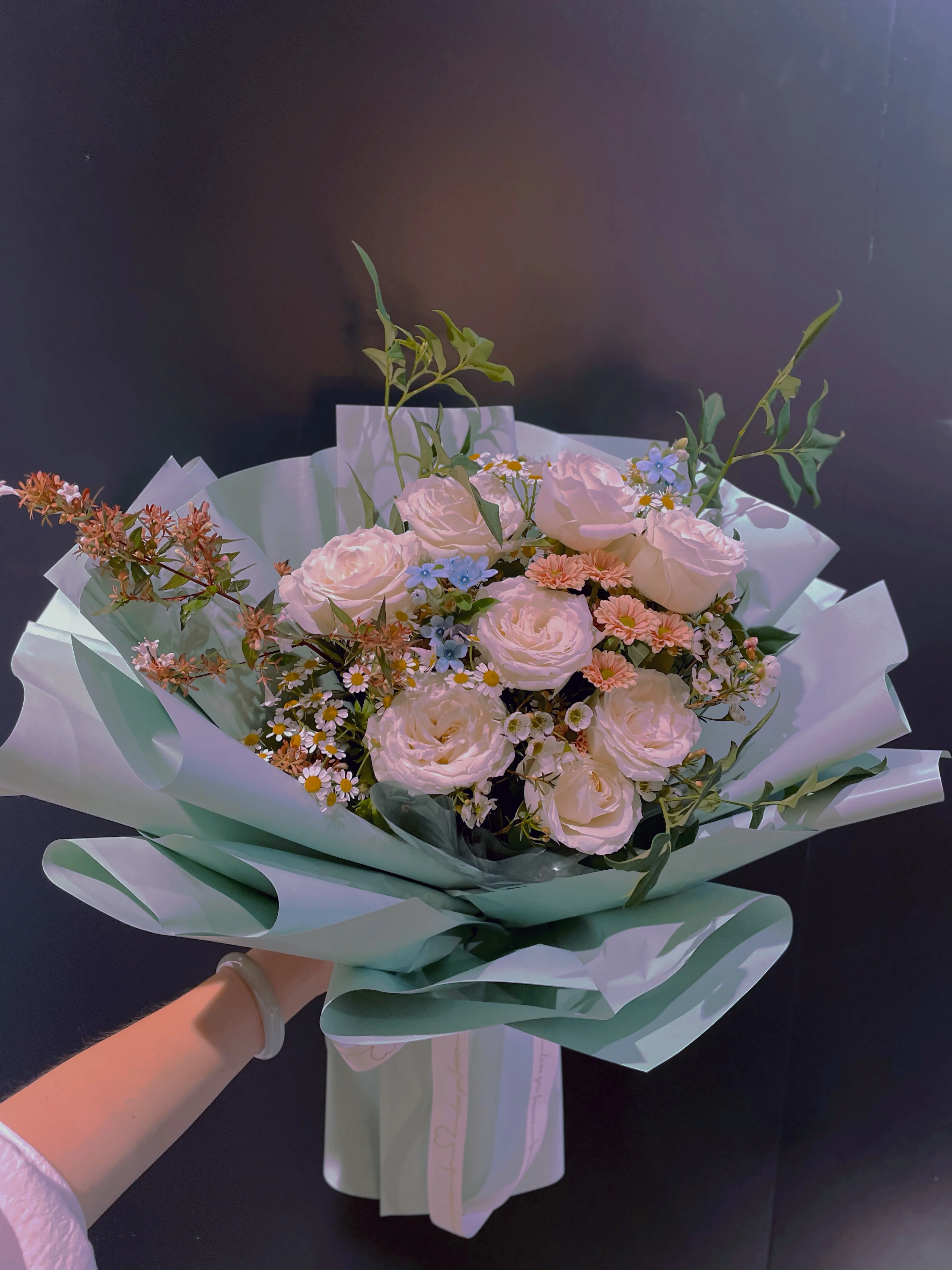 Yuhuiting Flower Matcha Green Flowers Bouquet