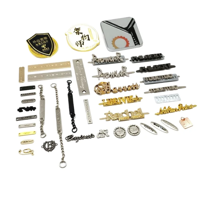 Custom Metal Chain Labels with Brand Logo Engraved Plate Tag Purse Professional Style Zinc Alloy Metal Label For Bag