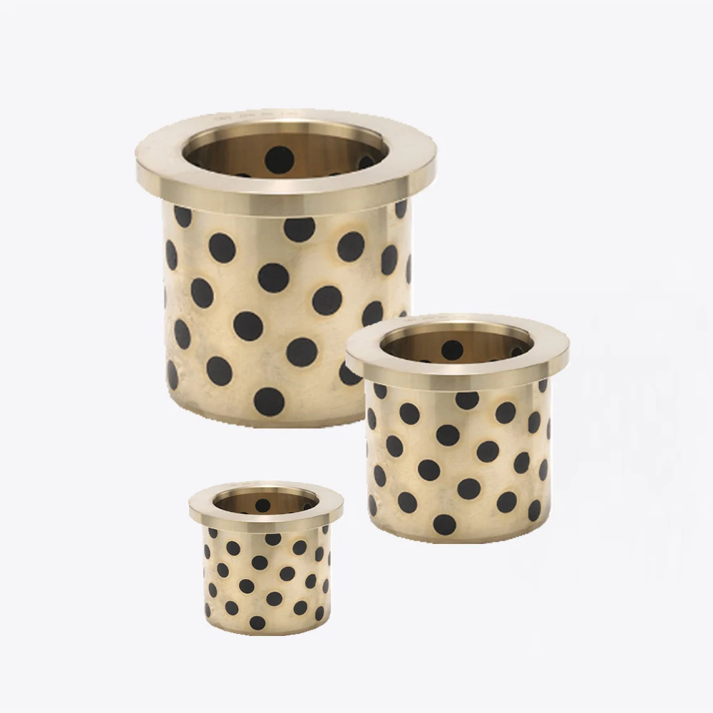 Oilless Phospor Bronze Bushing Brass Steel Graphite Solid Lubricating Graphite Bushes Bearing