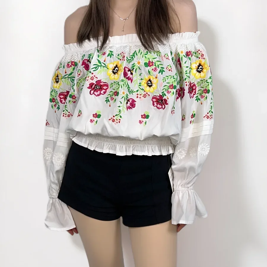 Женская Повседневная хлопковая рубашка с длинным рукавом