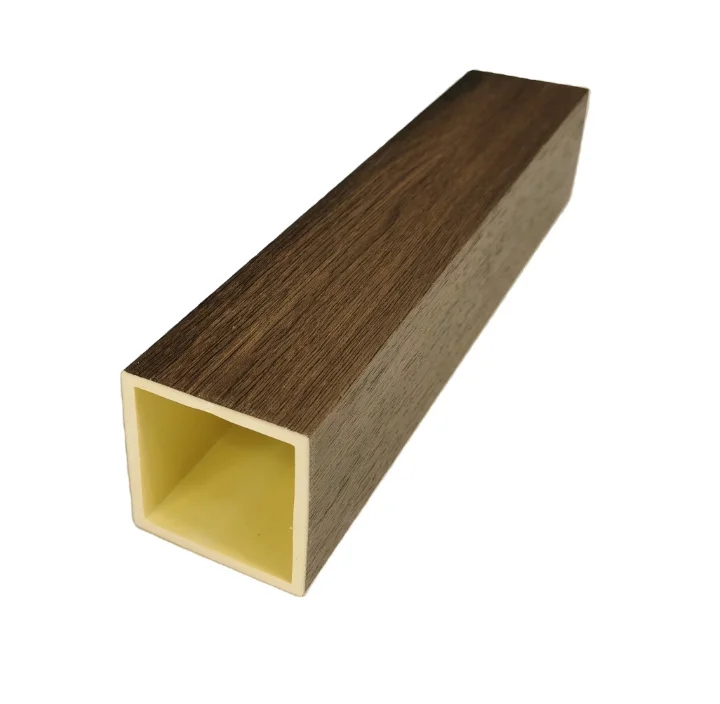 Factory wholesale timber tube wpc wall panel Decorative Hollow Wooden Plastic Composite Square WPC Tube For for house Decoration