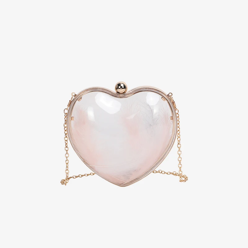 
New fashion shell heart evening clutch bags shoulder bag Evening Bag wholesale clear handbags factory price in china MOQ2 