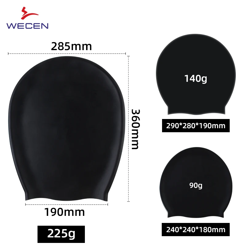 Waterproof Extra Large Size Silicone Swim Caps For Dreadlocks Braids Afros And Long Hair