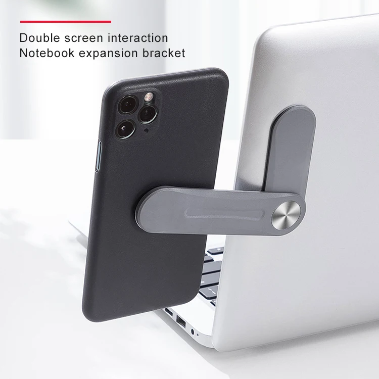 Hot Sale Universal Strong Plastic Magnetic Suction Creative Automatic Laptop Extension Stand Phone Holder With Computer