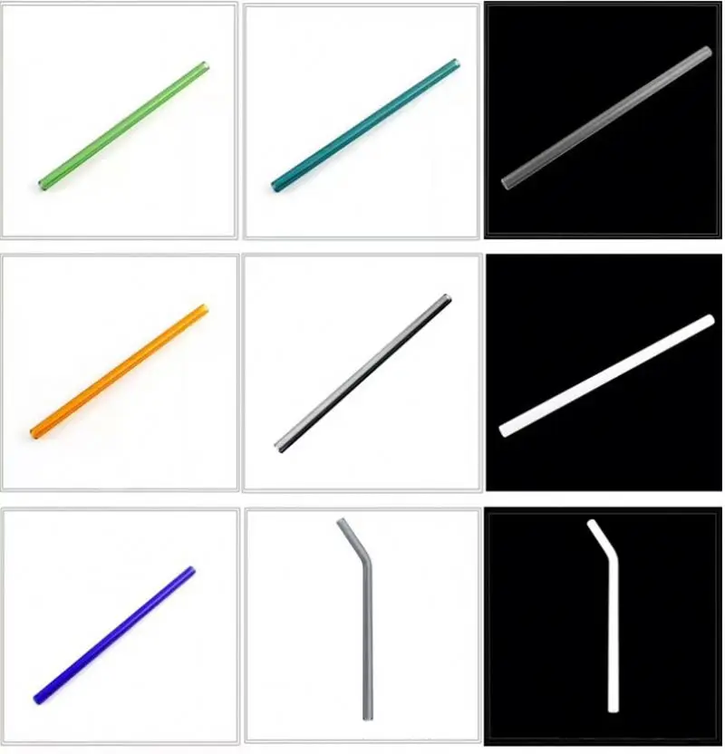 Glass Tube Smoking Pipe Factory Wholesale Different Solid Color Glass Straw with Ball At The Bottom Juice Straw Drinking