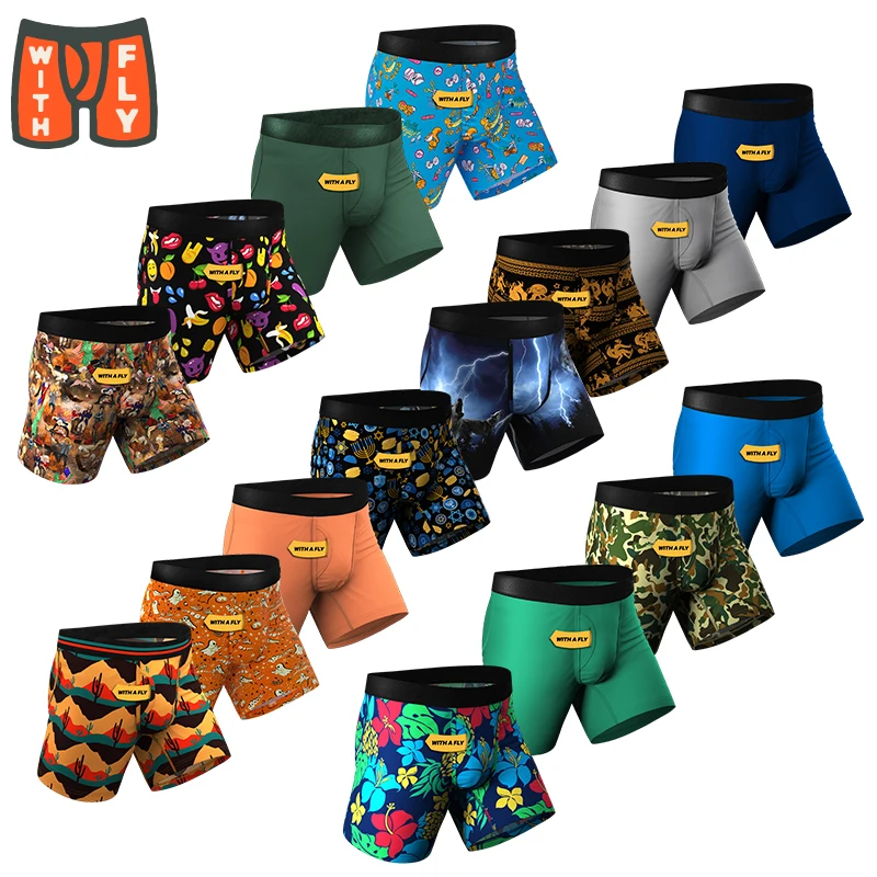 Mens Customizable Breathable Spandex Underwear Boxer Shorts Classic Various Sizes Colors Sustainable OEM per Buyer Requirements