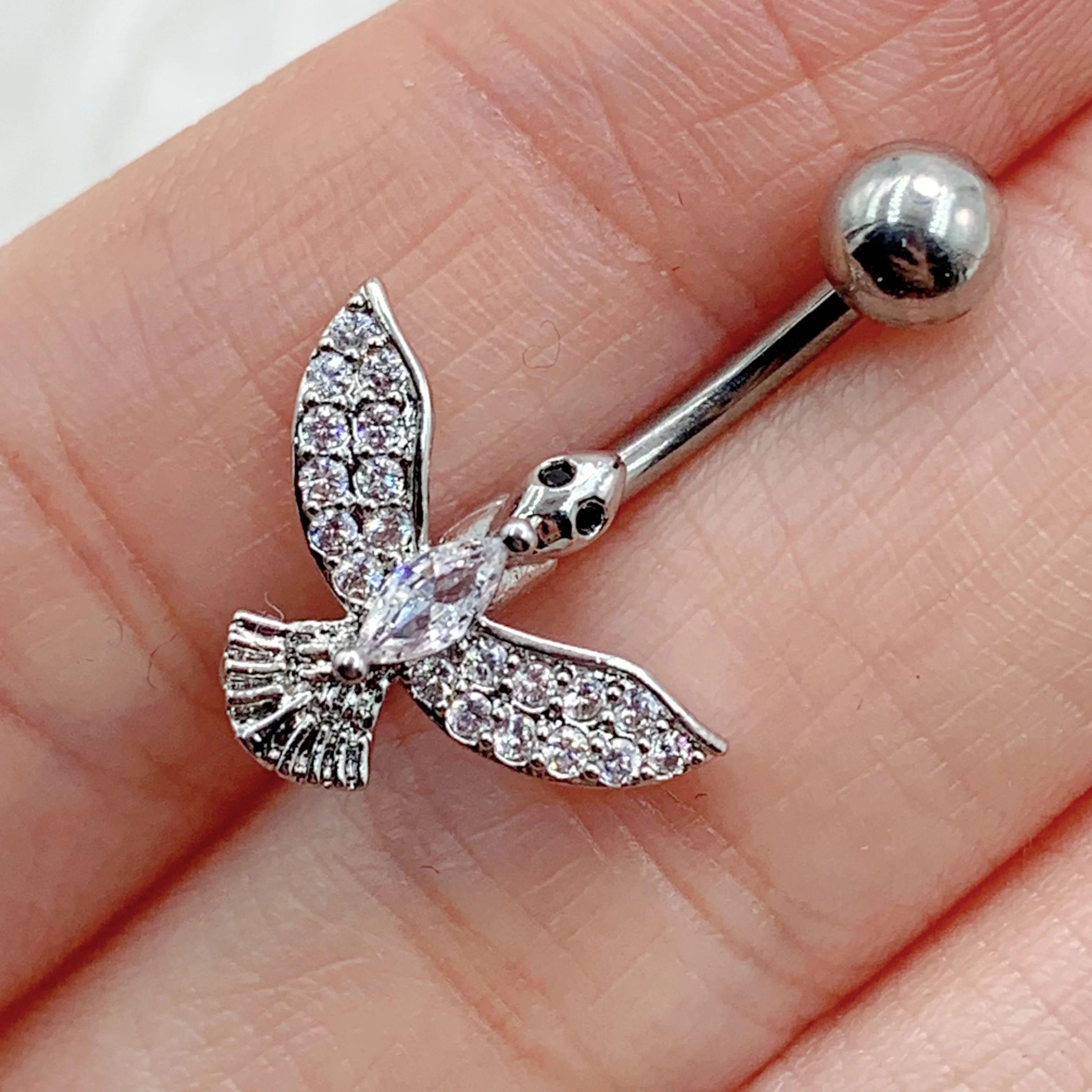 Hot Sale Belly Button Rings Stainless Steel  Piercing Dangling Fashion Eagle Navel 10mm for women
