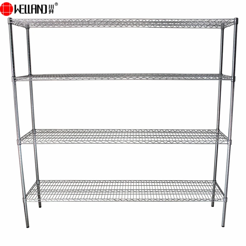 Heavy Duty 5 Tier Storage Restaurant Kitchen Rack Metal Shelf Chrome Wire Shelving Unit