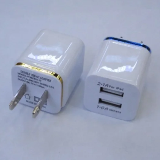  5V 2.1A Dual USB Автомобильное зарядное устройство адаптер для iPhone X XR 8 7 iPad быстро сетевого дорожного зарядного устройства Usb штепсельная вилка американского стандарта Samsung S9 Xiaomi