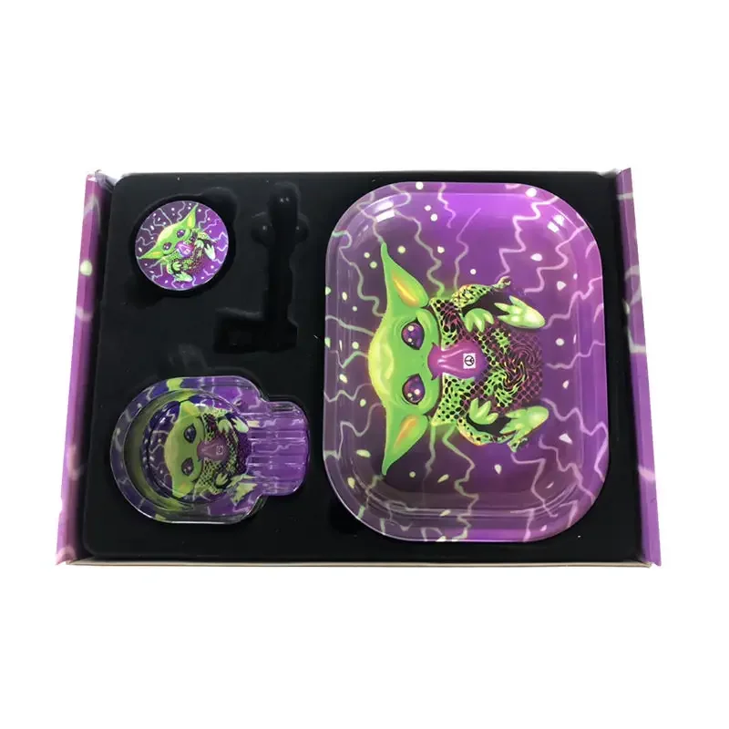 Wholesale Smoking Kit Set 4 in 1 Smoking Rolling Tray Ashtray Grinder Smoke Set